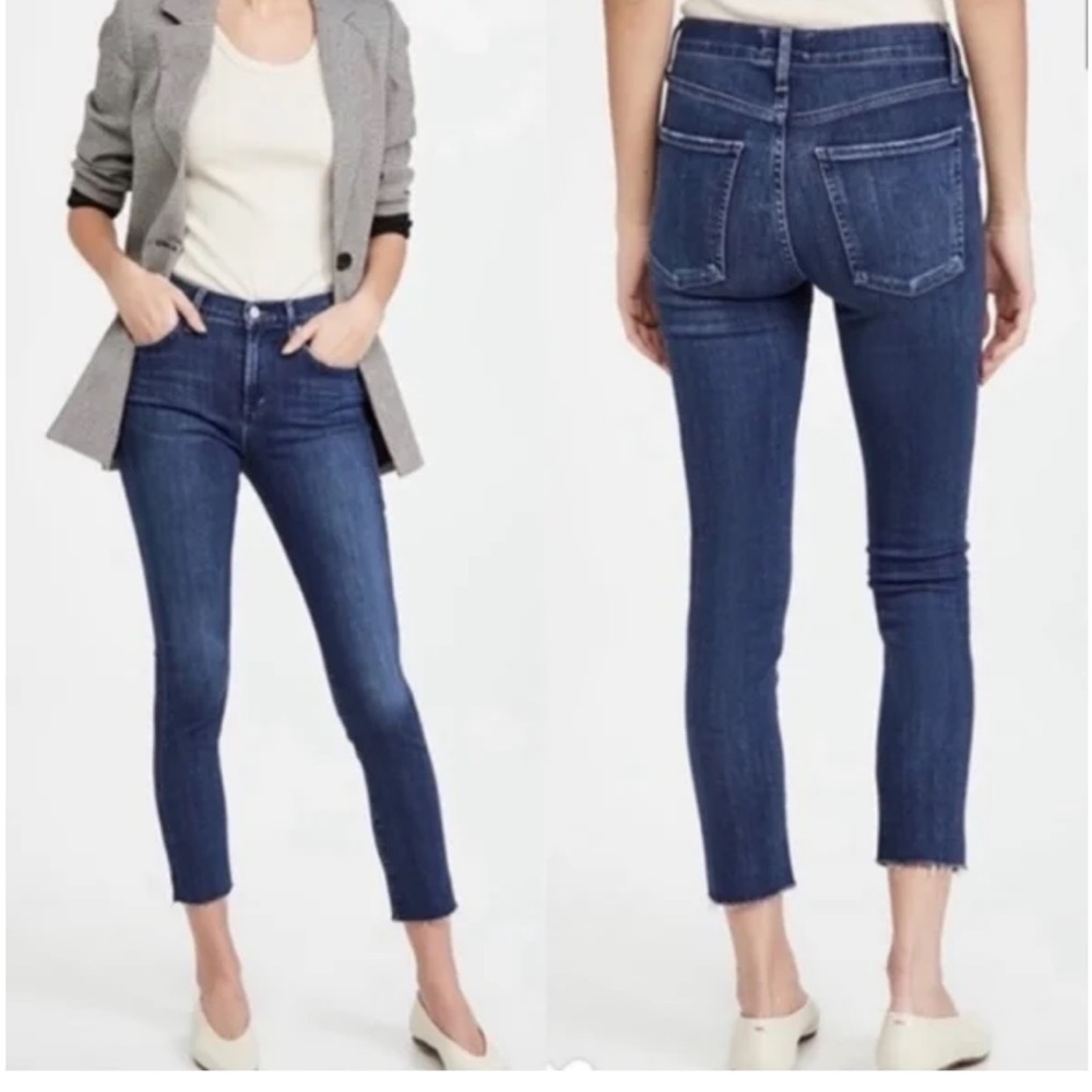 Agolde medium wash raw hem slim fit crop skinny Sophie jean size 28, inseam 25